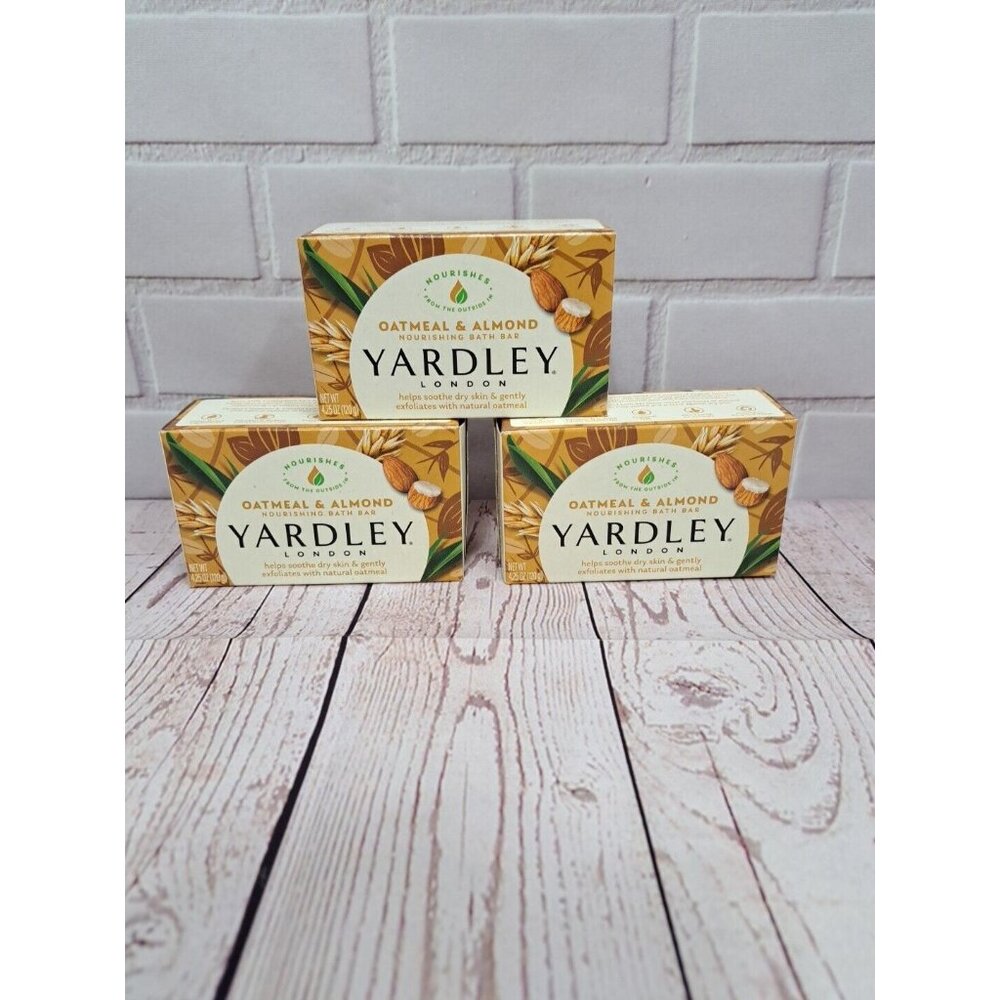 Yardley London Soap Bath Bar Oatmeal & Almond 4 Oz 120 G Pack Of 3
